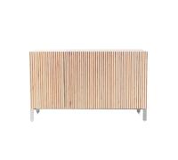 HORM buffet avec 3 portes LEON sur base Minimal Design L 144 cm (H 80 cm, 2 portes ouverture à droite et 1 à gauche - Hêtre blanchi et portes en [...]