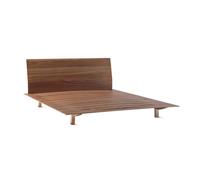 HORM lit SOTTILETTO pour matelas 160/170 x 200 cm (Noyer, pieds H 30 cm - Hêtre multi-couche)