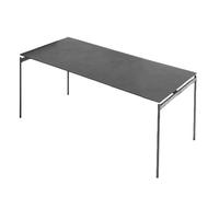 HORM table basse TORII (125 x 39 x H35 cm - Plateau en céramique grise et pieds en métal brut)