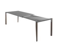 HORM table extensible à rallonge rectangulaire TANGO avec plateau en Fenix acier Hamilton (166 x 90 cm noyer canaletto - Bois massift et Fenix)