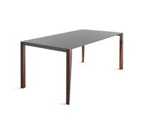 HORM table rectangulaire TANGO avec plateau en Fenix acier Hamilton (210 x 100 cm noyer canaletto - Bois massift et Fenix)