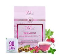 Hormone Balance Tea pour femme - Feuille de framboise, Dioscorea Persimilis, thé à l'hibiscus biologique, gingembre noir pour un soutien sain du cycle menstruel, soutien du syndrome prémenstruel et du