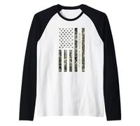 Hormuz Patrol American Flag Camouflage USA Distressed Manche Raglan