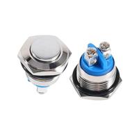 Horn Button Switch 12V Momentary Push Button Switch Speaker LED Stainless Steel 16mm Metal Switch For Automotive Marine