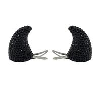 Horn Hair Clips - Acrylic Stainless Steel Glitter Devil Barrette | Goth Hair Accessories - 7x6cm Acrylic Horn Barrettes | Glitter Styling Pins | Playful Costume Decor For Halloween Parties