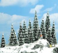 Busch Accessoire pour train 6466 - 20 sapins enneigés assortis HO/OO