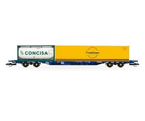 Hornby Wagon Porte-conteneurs TT:120 TT6031 Touax KFA avec 1 conteneur de 20 Pieds et 1 conteneur de 40 Pieds