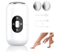 Hornha Râpe électrique pour callosités avec 2 têtes de ponçage en acier inoxydable, 3 niveaux réglables, rechargeable Foot Glow pour talons craquelés, Hornha