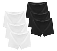 Hornice Paquet de 6 Boxer sans Couture Fille Culotte Invisible Taille Moyenne Pantalon de Sécurité sous-vêtements en Soie Glacée,8-18 Ans