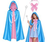 Horolam Accessoires de costume de fée pour grand-mère, avec cape à capuche, nœud papillon, baguette étoile pour adultes et femmes, pour Halloween et cosplay