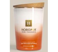 Horomia Bougie parfumée orange et cannelle 350g, avec cire de soja naturelle, Autonomie : jusqu'à 75 heures, Aromathérapie Luxury-Smell