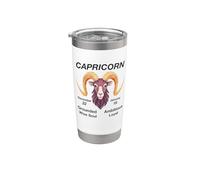 Horoscope d'anniversaire du signe de la Terre Capricorne Gobelet isotherme en acier inoxydable double paroi