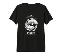 Horoscope Géométrique Poissons Astrologie Céleste T-Shirt Haut de Gamme