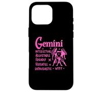 Horoscope rétro Gémeaux années 80 Astrologie Zodiaque Rose Coque pour iPhone 16 Pro Max