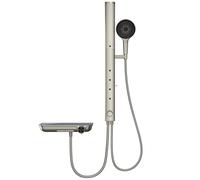 HOROW RainFlexi S2 Kit de douche à effet pluie, douche de massage avec mitigeur thermostatique, 4 modes de massage, pliable, hauteur réglable, tuyau résistant à la chaleur, système de douche RainFlexi