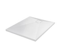 HOROW Receveur de douche 100 x 80 cm en acrylique avec aspect pierre antidérapant - Agréable pas froid et anti-odeurs, blanc, pour un montage facile