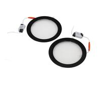 Horoz Electric Lot de 2 Spot LED Encastrable 18W 4200K Blanc Neutre AURA 1800lm - Ultra Plat Rond 230V Non Dimmable Spots de Plafond Plafonnier LED Noir Downlight pour Cuisine Salon Couloir