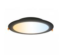 Horoz Electric Spot LED Encastré 3CCT 24W 3000K/4000K/6500K ALEXIS 2270lm Ø200mm - Ultra Plat Rond 230V Non Dimmable Spots de Plafond Plafonnier LED Noir Downlight pour Cuisine Salon Couloir