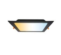 Horoz Electric Spot LED Encastré 3CCT 24W 3000K/4000K/6500K ALEXIS 2270lm - Plafonnier LED Ultra Plat Carrée 230V Non Dimmable Spots de Plafond Noir Downlight pour Cuisine Salon Couloir