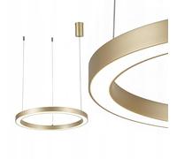 Horoz Electric - Suspension Luminaire Doré - Moderne Plafonnier LED GRANDE 36W 2100lm 4000K Blanc Neutre - Anneau Doré 60 cm - Lampe à Suspension LED pour Chambre, Salon, Salle à Manger -D120cm