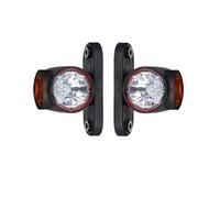 HORPOL Lot de 2 feux de gabarit LED en caoutchouc 12 V 24 V avec marque de contrôle E pour camion, camion, caravane, voiture, blanc et rouge