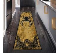 Horreur Araignée Tapis de Cuisine Devant Evier Antidérapant Lavable 80 x 300 cm, Halloween Toile d'Araignée Mystique Insecte Tapis de Passage Interieur Entrée pour Salon Bureau Chambre à Coucher