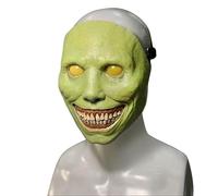 Horreur Halloween Smiling Demon Scary Adultes Masque Vert Effrayant Clown Souriant Accessoires De Costume Réalistes Pour Cosplay Et Déguisement Fête De Carnaval Et Fête À Thème (A)