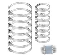 HORREX 14 Pièces Collier de Serrage Inox Set, Collier Durite, Réglables en Acier Inoxydable 304 Serflex, Tuyau Clips pour Home Gaz, Famille Tuyau D'eau, Robinet (7 Petits 20-50 + 7 Grands 50-120)