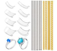 HORREX 16 Pièces Ajusteur Bague Invisible, Baguier Universel, Reducteur Bague Ajustement Parfait Baguier Mesure Doigt Français Plastique, Ring Sizer Spirale pour Hommes et Femmes