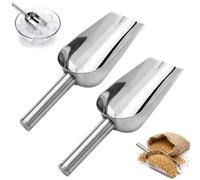 HORREX 2 Pièces Pelle Granules, Cuillère en Acier Inoxydable pour Machine à Glaçons, Pelle a Glacon, Lot de Pelles à Glace, Pratique de Cuisine/Bar/Jardin/Supermarché, Farine, Nourriture, Haricots