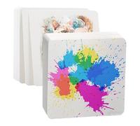 HORREX 50 Pièces Feuilles Papier Aquarell 300 g/m², Euilles Carrées Carnet Aquarelle, Blanc Grain Moyen Fin pour L'aquarelle, La Peinture, La Calligraphie et Les Loisirs Créatifs 10 x 10 cm