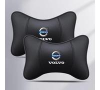 HORREX Auto Oreillers De Cou pour Volvo, Cuir Appui-Tête Le Soutien de Cou Les Voiture Repose Tête Coussin de Nuque Aménagements Intérieurs,Black