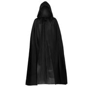 HORREX Cape Halloween, Cape Noir Médiéval Déguisement Halloween Homme à Capuche Deguisement Vampire Cosplay, Costume Scream Adulte Unisexe pour Carnaval Soirée à Thème Costume de Sorcière (90 cm)