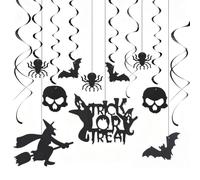 HORREX Decoration Halloween, Swirl Plafond Suspendu Halloween Decoration | Suspendues Plafond Décoration Chauves-Souris Spider Skull Fantôme pour Décoration d'Intérieur ou d'Extérieur Fête