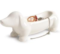 HORREX Plateau Céramique, Soucoupe Décorative Miniature au Forme de Teckel, Vide Poche, Coupelle Bijoux, Plateau Decoratif, Idée Cadeau pour Amoureux des Chiens, Organisateur Bague Fiançailles