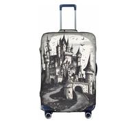 Horrible Fairy Tale Castle01 Housse de protection élastique lavable pour valise de voyage anti-rayures, blanc, Medium