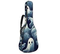 Horror Face Boo Sac pour guitare acoustique Halloween 81,3 cm, 104,4 cm, 106,7 cm avec bandoulière réglable et crochet arrière, convient pour guitares électriques, basses, guitares classiques,