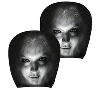 Horror Ghost Headrest Covers 2PCS, Spooky Elastic Car Seat Protector