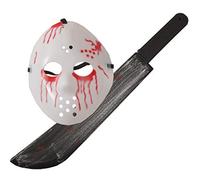 Horror Hockey Bloody Friday J13 kit de déguisement (masque sanglante + machete 55cm)