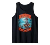 Horror Hook and Line Fishing Skeletons Halloween Fishermen Débardeur