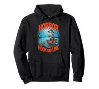 Horror Hook and Line Fishing Skeletons Halloween Fishermen Sweat à Capuche