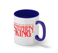 Horror Inspired Based On the novel By Stephen King Blanc tasse de café avec le bleu et poignée Rim Mug