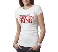 Horror Inspired Written The Novel by Stephen King T-Shirt Femme Blanc Size L
