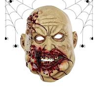 Horror Latex Cover, Cosplay Face Masque, Scary Butcher Costume Headgear, 7.48x10.63 Inches Full Head Latex Design, Ideal for Halloween Party, Haunted House, Escape Room, Photography
