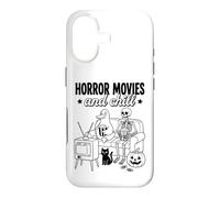 Horror Movies and Chill Halloween Movie Night Skeleton Ghost Coque pour iPhone 17