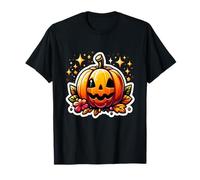 Horror Partner Lustig Kürbis Geist Herbst Blätter Motiv Top T-Shirt