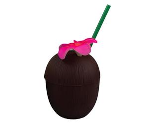 Horror-Shop Gobelet à Cocktail à La Noix De Coco avec Paille 650ml