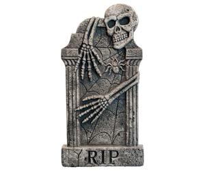 Horror-Shop Grande Pierre Tombale d'halloween avec Squelette 91cm