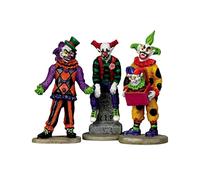 Horror-Shop Lemax Spooky Town - Evil Sinister Clowns Set De 3 Pièces