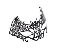 Horror-Shop Masque Noir De Chauve-Souris en Métal avec Strass